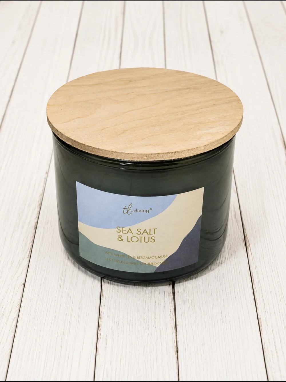 Blue And White Sea Salt & Lotus 3-Wick Candle